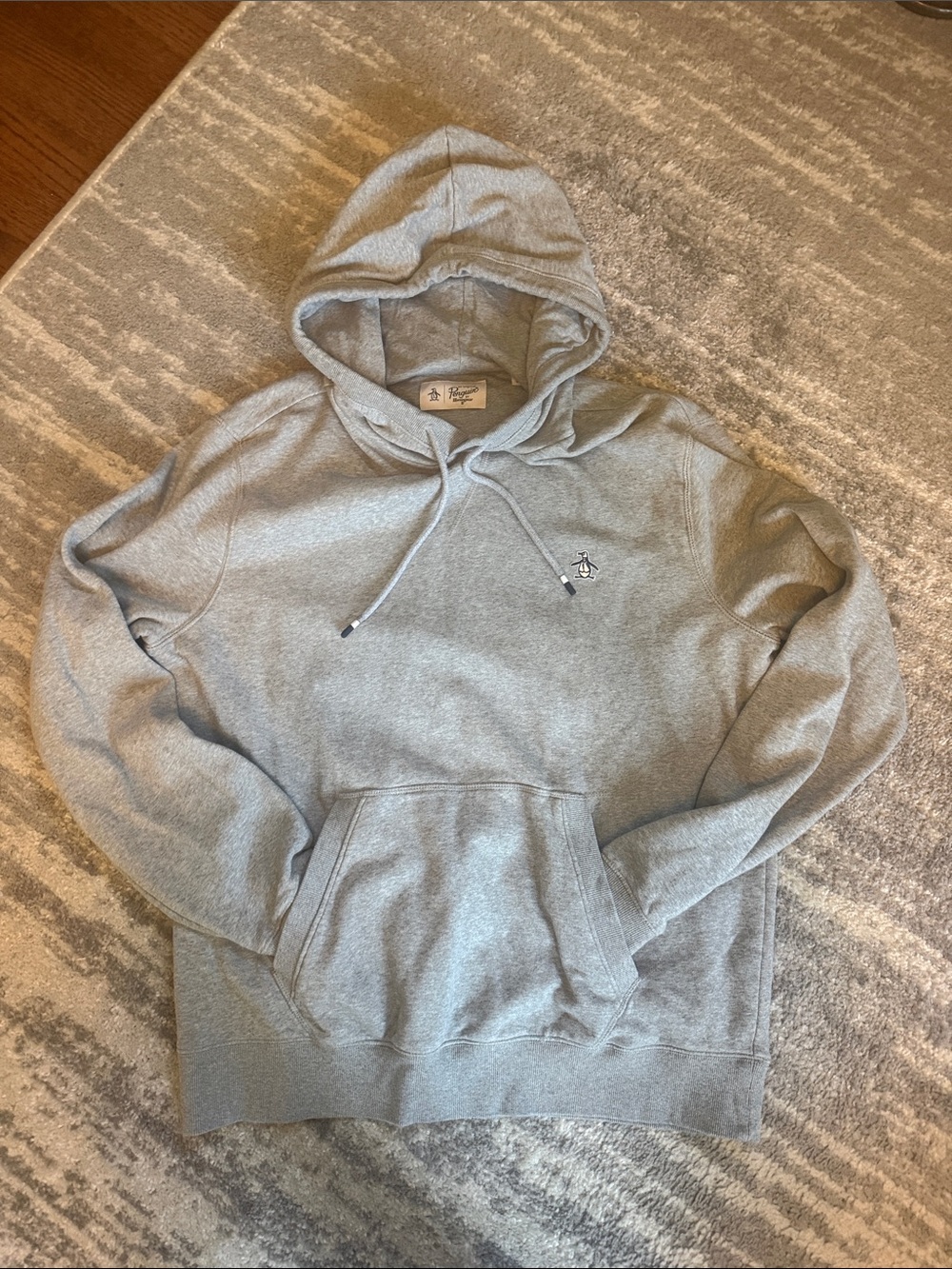 Original Penguin Light Gray Hooded Pullover Sweatshirt